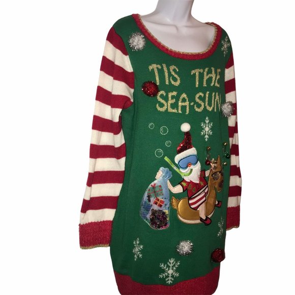 NWT United States Sweaters Santa Reindeer Tunic XL - Picture 5 of 8